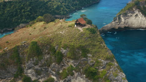 Aerial-shot-of-a-house-on-a-cliff