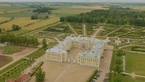 Aerial-long-shot-of-Rundale-Palace-in-Latvia