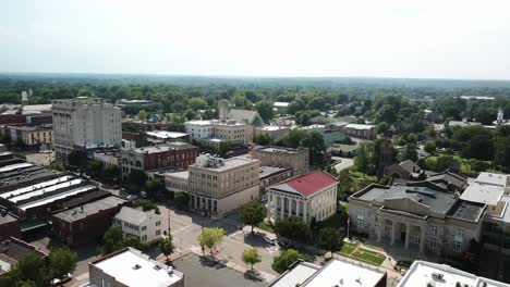Aerial-flyover-of-Rowan-County-Courthouse-in-Salisbury-NC