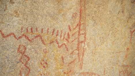 Close-Up-of-Red-Paint-Pictographs-on-Rock