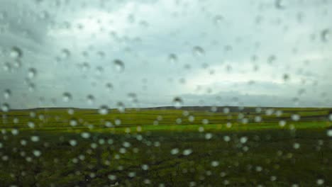Rain-drop-on-the-car-glass