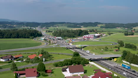 Toll-station-on-highway-in-Slovenia,-Tepanje-toll-station-on-A1-removed