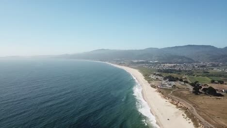 Aerial-coastal-cliffs-of-Half-Moon-Bay-near-San-Francisco-Bay-Area,-California-USA
