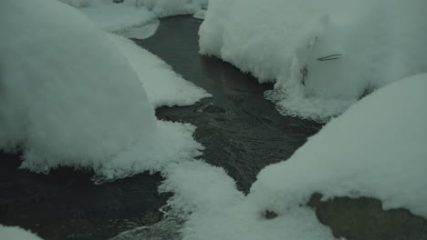 Gefrorener-Fluss-Bedeckt-Mit-Schnee-Und-Eis