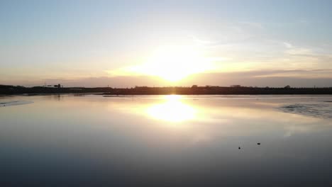 Enten-In-Einem-Teich-Bei-Sonnenuntergang