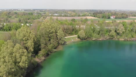 Lake-Feringasee-in-Munich-Germany-with-a-drone-made-in-4k-30fps