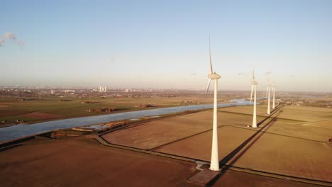 Aerial-view-reveals-wind-turbines