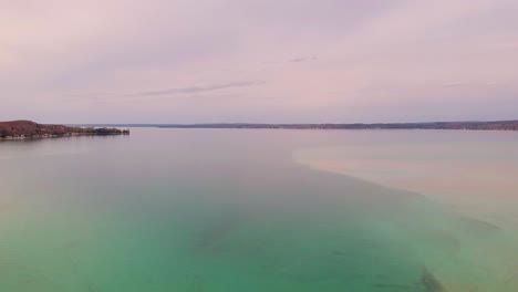 Drone-shot-of-Torch-Lake,-Michigan,-USA