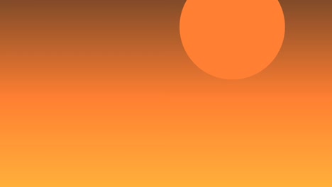 Abstrakter,-Minimalistischer-Orangefarbener-Sonnenuntergang-Mit-Nachthimmel-Hintergrundanimation
