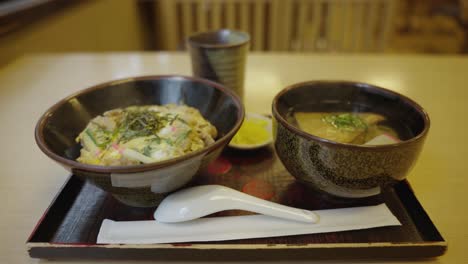Udon-and-Donburi-Japanese-meal-in-restaurant