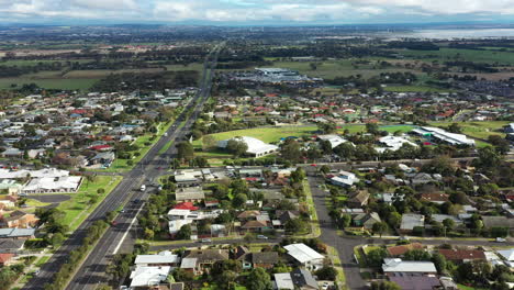AERIAL-Above-Leopold,-Australia-With-Primary-School-And-Shopping-Centre