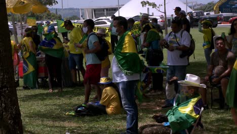 Rechte-Anhänger-Des-Brasilianischen-Präsidenten-Bolsonaro-Versammeln-Sich-Zur-Unterstützung-Des-Militärregimes