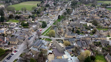 Bourton-on-the-Water-River-Windrush-Cotswold-Village-Roman-Settlement-Aerial-Spring