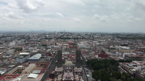 Aerial-viewo-f-Puebla-Cathedral-and-City