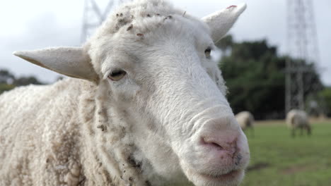 CLOSE-UP-White-Suffolk-Domestic-Sheep-On-A-Farm