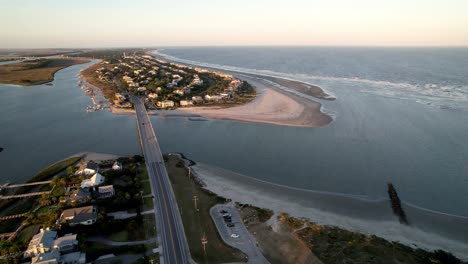 Aerial-Approaching-Isle-of-Palms-SC,-Isle-of-Palms-South-Carolina-Real-Estate-and-Beach-Homes