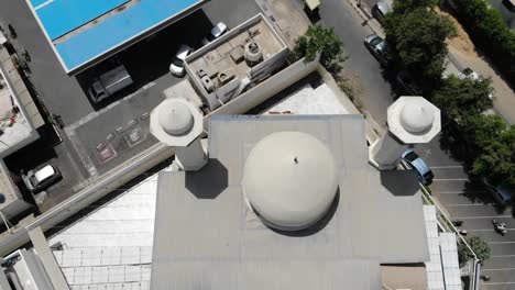 Aerial-Looking-Down-At-Rooftop-Of-Masjid-e-Ali-DHA-Phase-6