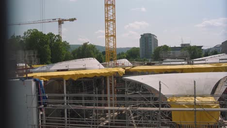 Stuttgart-21-Vista-Sobre-Pilares-Que-Se-Están-Construyendo-En-Un-Sitio-De-Construcción-Masivo