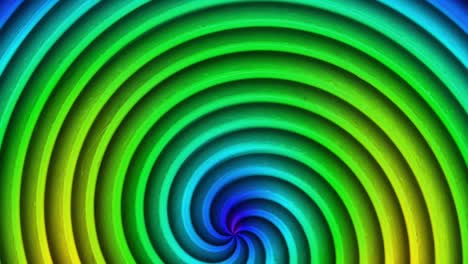 Hypnotic-spiral-rotates-on-the-glowing-green-background