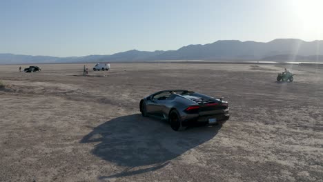 Supercar-Lamborghini,-driving-experience-on-the-Desert-,-Las-Vegas,-Nevada