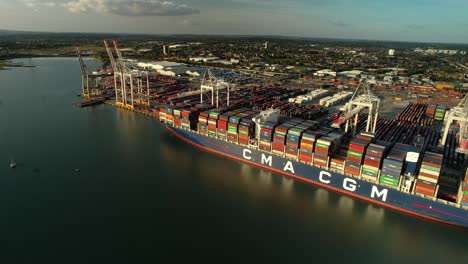 Aerial-view-over-DP-World-deep-sea-cargo-port-in-Southampton-UK