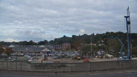 Ongoing-Construction-Of-New-Aldi-Supermarket-In-Garras-Wharf,-Truro,-Cornwall,-UK