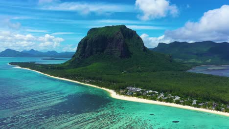 Mauritius-beach-island-aerial-view-of-Le-Morne-Brabant-tropical-Beach-on-south-west