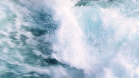 Fast,-rough-turbulent-whitewater-rapids-on-the-Waikato-River-at-Huka-Falls-in-Taupo,-New-Zealand-Aotearoa