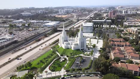Aerial-orbit,-San-Diego-California-Temple,-Latter-day-Saints-Church
