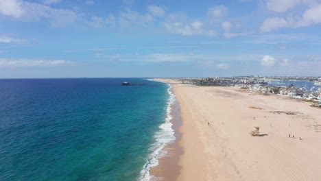 drone-aerial-view-over-Newport-Beach-in-Orange-County,-California,-on-summer-sunny-day