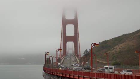 View-of-the-Golden-Gate-Bridge-from-the-northern-side-on-a-foggy-day