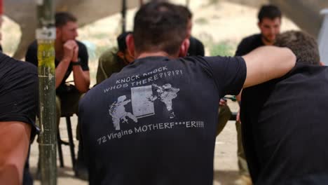 Soldier-in-training-wears-anti-terrorist-shirt