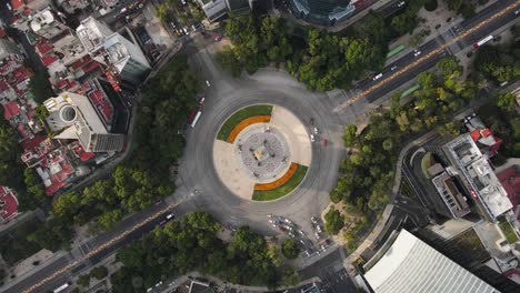 Roundabout-Angel-of-independence-on-aerial-footage-in-CDMX
