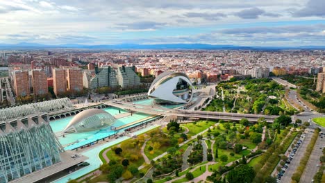 Faszinierende-Schönheit-Der-Stadt-Der-Künste-Und-Wissenschaften-Valencia,-Spanien
