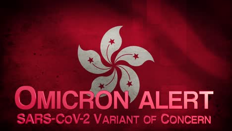 Text-Omicron-Alarm-Hongkong-Flagge-Pendamic-Covid-19-2021-Neue-Variante-Des-Anliegens