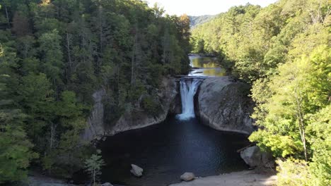 aerial-elk-river-falls,-beautiful-yet-deadly-falls-near-elk-park-nc,-north-carolina