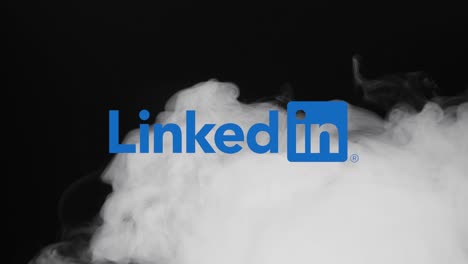 Illustrative-editorial-of-Linkedin-icon-appearing-when-smoke-flies-over