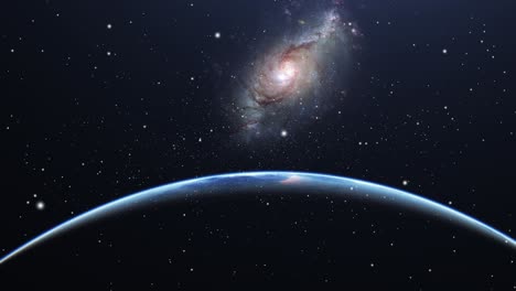 Earth's-surface-with-galaxy-background