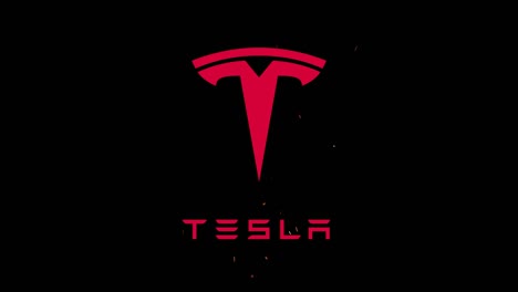 Illustrative-editorial-of-Tesla-icon-appearing-with-fire-sparks