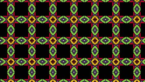 Schwarze-Fliesen-Mit-Grünem-Rand,-Gestaltet-Mit-Formen-Und-Linien