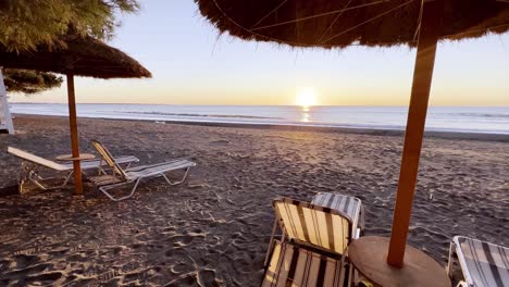 beach-cabana-along-adriatic-coastline-on-adriatic-sea-at-sunset