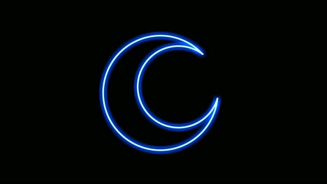 Neon-sign-lights-moon-shape-animation-on-Black-background