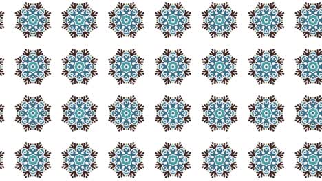 Endless-Animation-Of-Ornamental-Patterns-In-White-Backdrop-In-Vivid-Blue,-Black,-and-Gray-Color