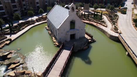 Aerial-footage-of-the-Riverwalk-Chapel-in-Flowermound-Texas