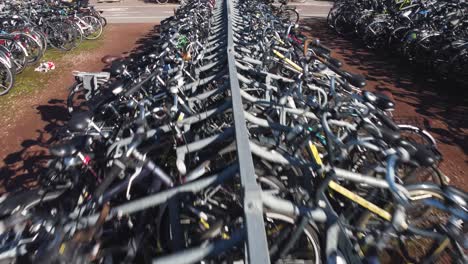 Aerial-video-ofbicycle-parking-at-Ghent-Sint-Pieters-station
