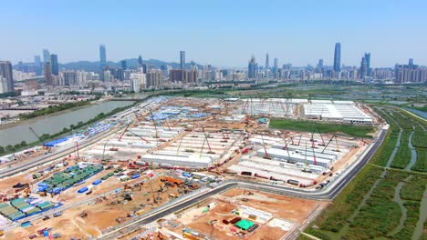 Massive-construction-site-with-cranes-and-development-in-Hong-Kong