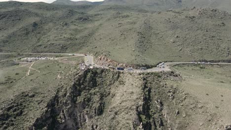 Aerial-images-of-the-cross-of-the-condor-Cabanaconde,-Arequipa-Peru