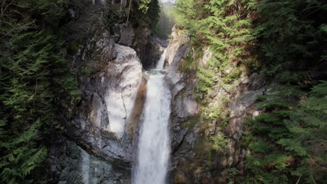 Rushing-water-streaming-down-the-mountain-to-massive-waterfall
