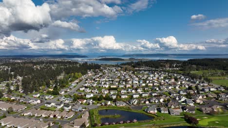 Quick-aerial-reveal-of-suburban-military-housing-on-Whidbey-Island