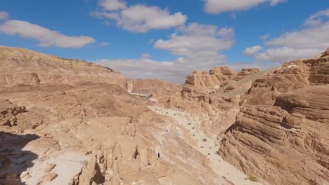 Impresionante-Paisaje-Desértico-Erosionado-Con-El-Tiempo,-Cañón-Coloreado,-Egipto